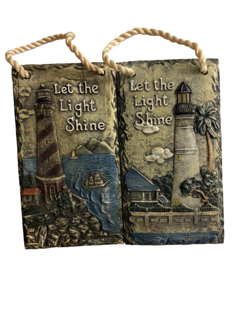 Decorative Wall Plaque. Let the light Shine. Lighthouse, Sailboat, Ocean....